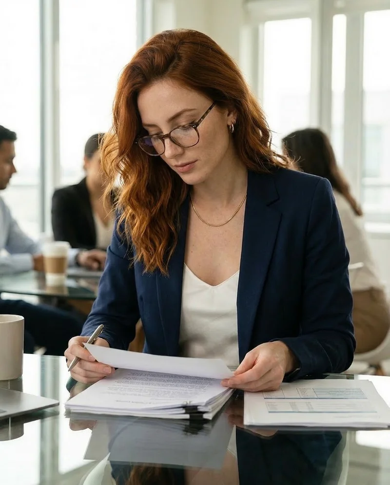 Jess reviewing a dispute letter